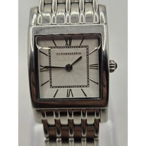 BCBG MAXAZRIA Ladies BG8001 Curved Case Crystal Stainless Steel Bracelet Watch
